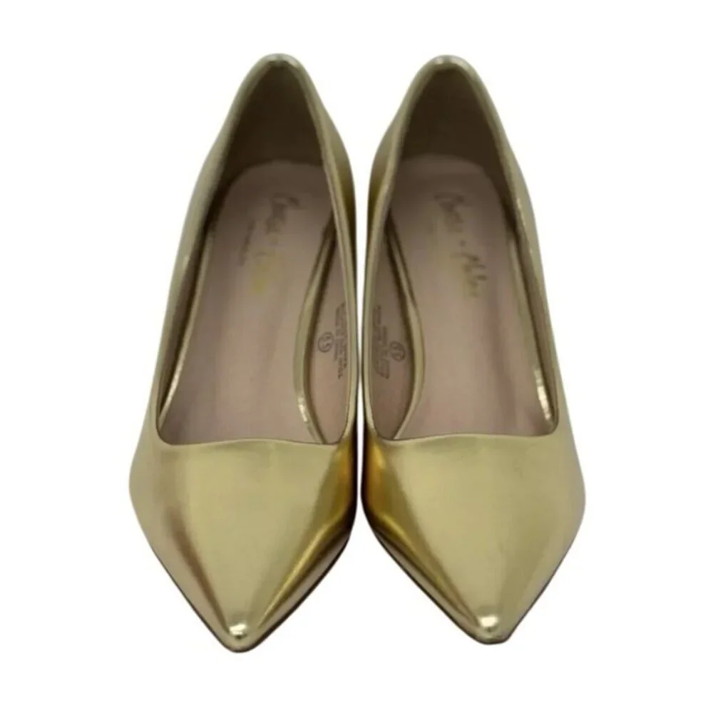 CHASE+CHLOE/ Julian-1/ Gold Metallic / Pointed-Toe Heels With 3-Inch Stiletto